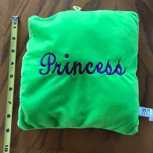 Princess Small Plush Pillow Green & Purple